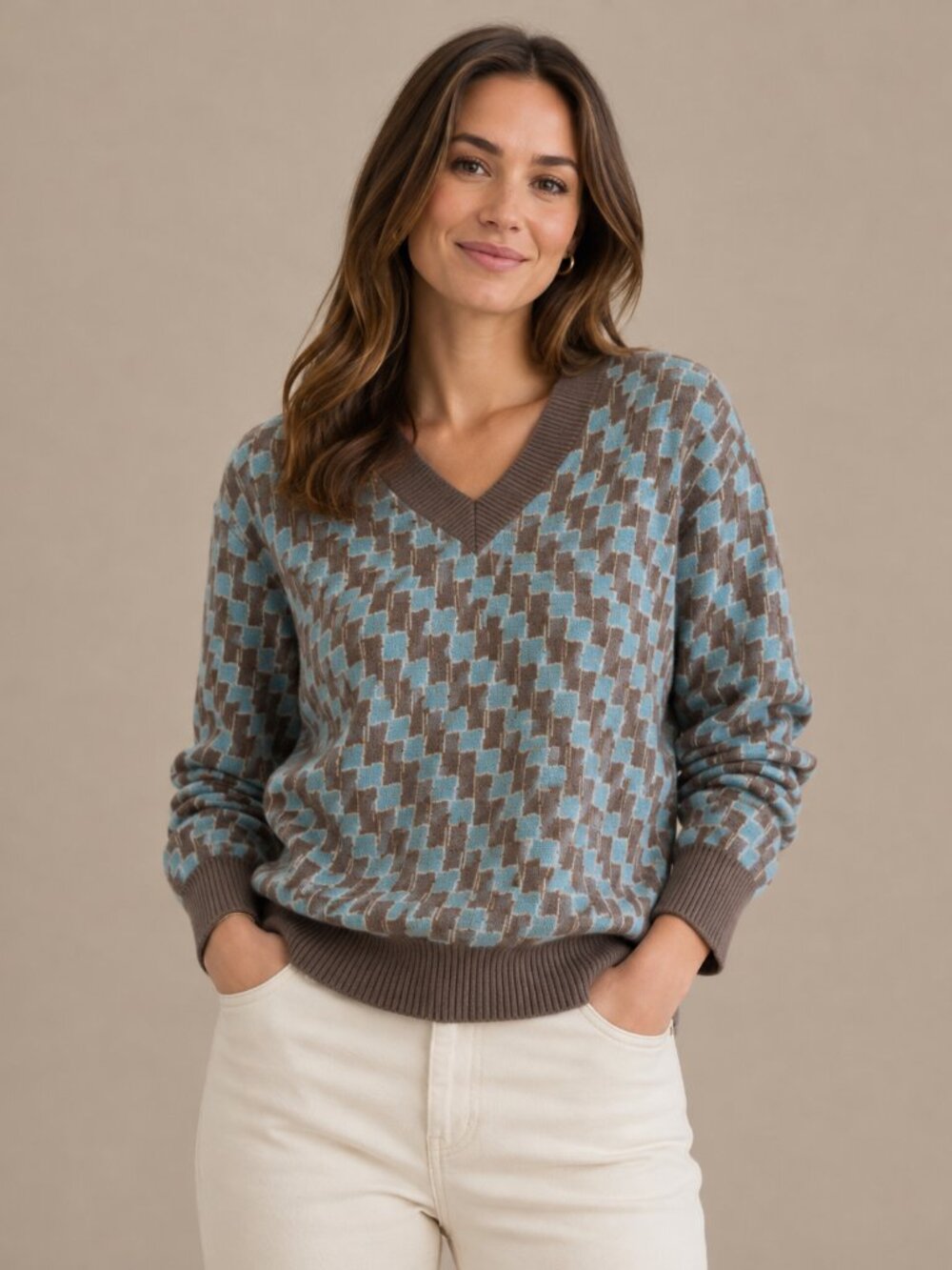 Rachel Zoe Geometric Knit Sweater – Size S